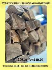 Kiln Dried Ready To Burn Hardwood Fire Logs Oak, Ash,  Birch - 20Kgs 60L Bag 