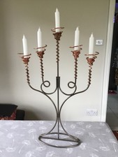 Handmade wrought iron copper candelabra candle stick Gothic table decoration