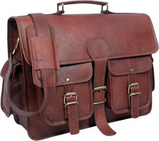 New Vintage Men Genuine Leather Satchel Shoulder Laptop Bag Messenger Briefcase