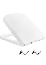 Square Toilet Seat Soft Close Toilet Seats White with Quick Release and