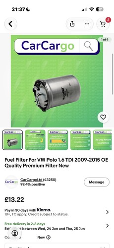 Fuel filter for polo - fuel,