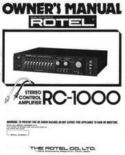 Rotel RC-1921 Amplifier Owners