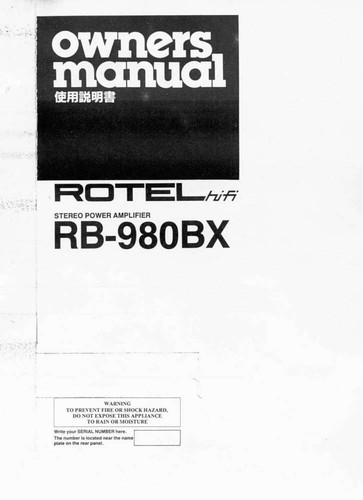 Rotel 980bx amplifier - rotel, rb-980bx
