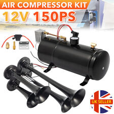 12V 4 Trumpet Train Horn Kit Air Horn 150PSI Air Compressor Air Syste Car Truck