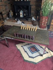 Vintage Metal Chess Table