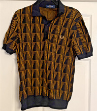 Fred Perry Jacquard Print Knitted Polo Shirt (Caramel) Ska Casuals Skins Medium