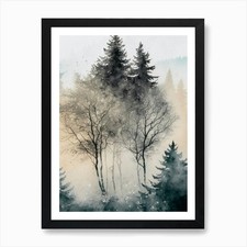 Twilight Forest Art Print Framed Wall Art Poster Canvas Print Picture