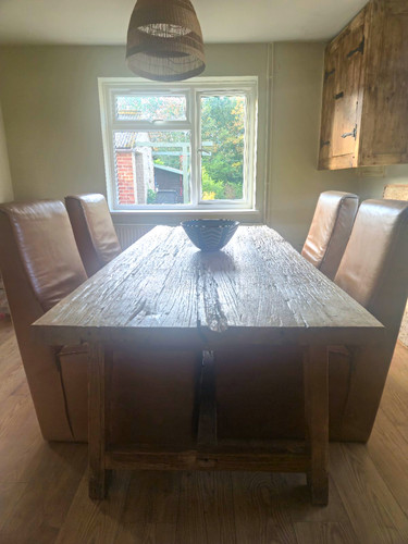 Rectangular wood dining table - dining,