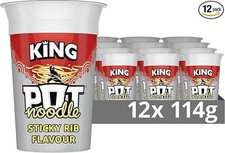 Pot Noodle Sticky Rib King Pot instant vegan* snack quick to make noodles 12x 11