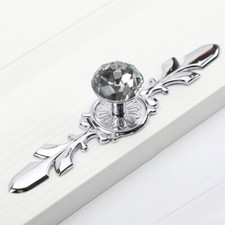 Crystal Leaf Door Cabinet Handle Pulls Cupboard Knobs Wardrobe Drawer Furniture