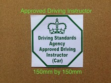 Approved Driving Instructor Car  Stickers, 150mm By 150mm In Size As In Picture