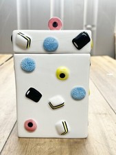 VINTAGE LIQUORICE ALLSORTS LIDDED JAR SWEETS / TEA CADDY