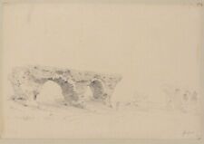Drawings Th.Gudin landscape ruins Roman aqueduct Fréjus Esterel massif XIXth