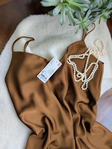 Uniqlo satin slip dress - dress, warm