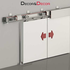 Sliding Door Track System Symmetric Synchro For Double Doors 120kg Capacity