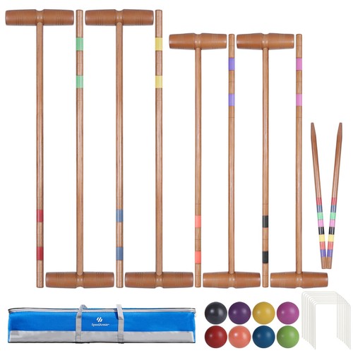 Croquet set brown players - croquet,