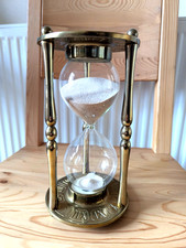 Vintage brass hourglass sand - brass,
