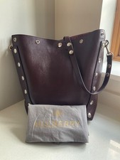 Mulberry oxblood calfskin leather studded Camden shoulder hobo tote + dust bag