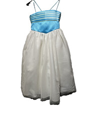 Veromia Turquoise Bridesmaids Dress Chest 22” Strappy Satin Mesh Overlayer