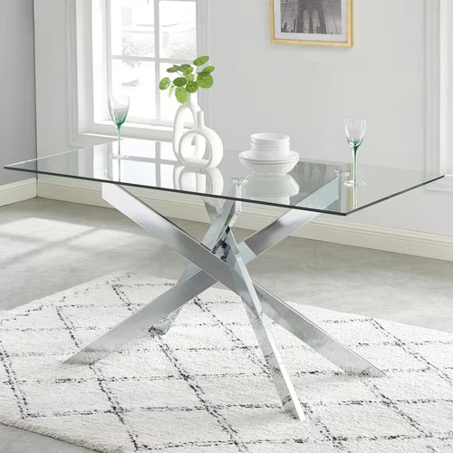 Glass dining table 120x80cm - glass,