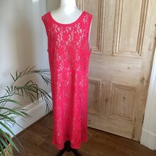 Kaliko Pink Lace Detail Sleeveless Dress - 20