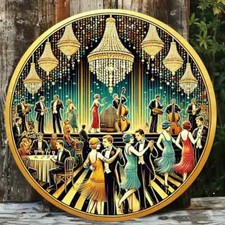 ART DECO FLAPPER LADY - Round