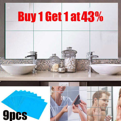 Glass mirror tiles wall - mirror,