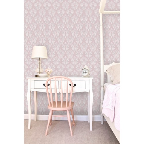 Damask pastel pink - , non-woven