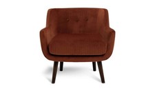 Nellie Velvet Chair - Rust Orange