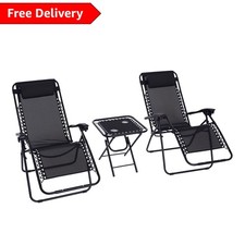 Modern Black Garden Recliner