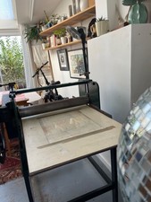 vintage printing press a beautiful example , etchings, Lino cuts, relief prints 