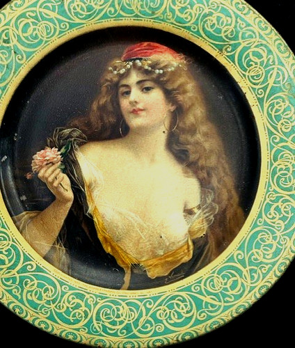 Antique vienna art plate - plate, tin
