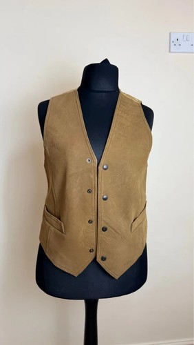 Sardar brown leather - leather, waistcoat