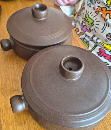 Denby brown round ceramic - 2x,