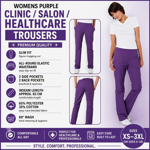 Womans nurses trousers purple - womans,