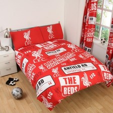Double Bed Liverpool F.C Patch Duvet Cover Set Polycotton Football Bedding Set