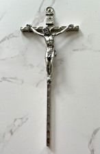 5" METAL CRUCIFIX Wall Hanging Cross Religious Christian Silver Metal 12.7cm