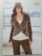 8839 Sirdar Knitting Pattern Ladies Jacket in Boa  32"-42" Wrap across front. 