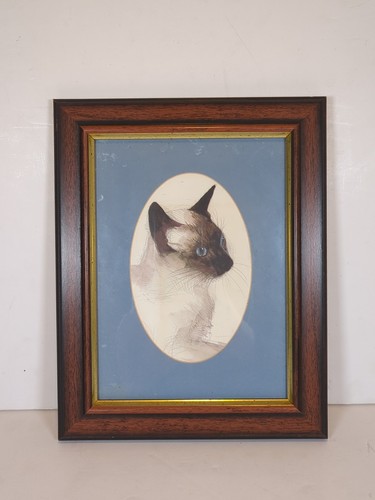 Vintage siamese cat portrait - vintage,