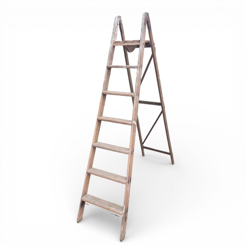Antique wooden folding step - antique,