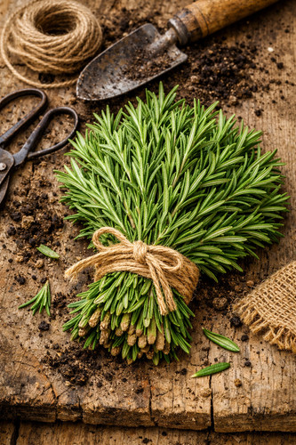 Fresh rosemary leaves - , and
