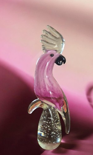 Large murano pink glass - large,