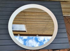 LARGE VINTAGE ROUND WHITE IKEA LANGESUND 16044  WALL HALL MIRROR