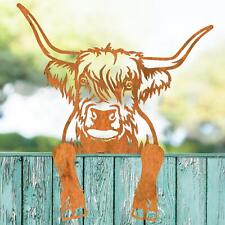 Rustic Highland Cow Leaning