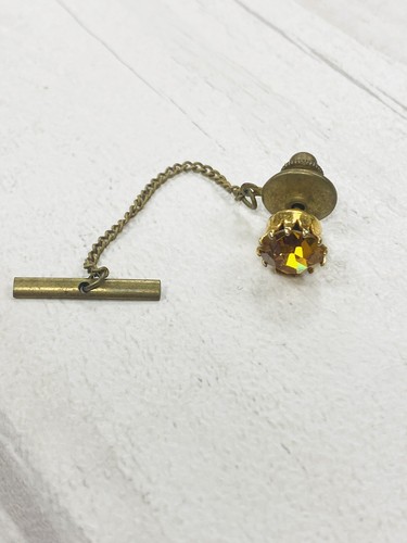 Vintage gold coloured tie - gold, pin