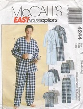 McCalls Sewing Pattern 4244 EASY Pyjamas Dressing Gown Robe Shorts Size S M L