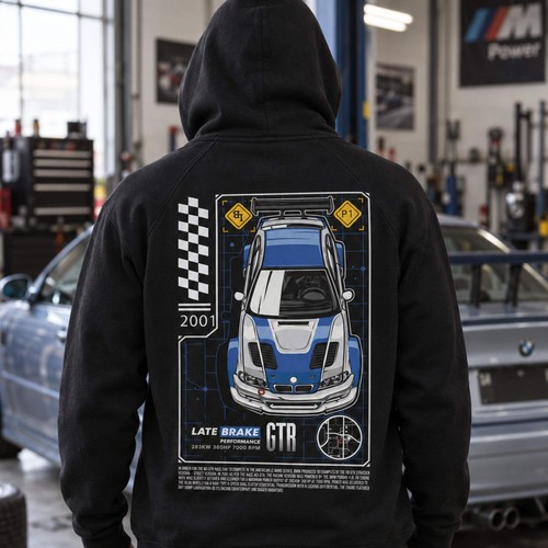 Bmw gtr late brake hoodie - gtr,