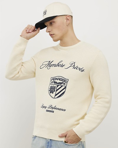 River island mens jumper cream - island,