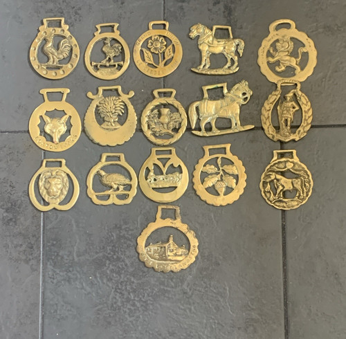 Brass horse brasses - brasses, harness