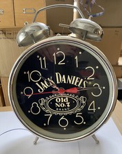 Jack Daniel's Old No. 7 Alarm Clock Black & Chrome Bell Hammer Alarm - 